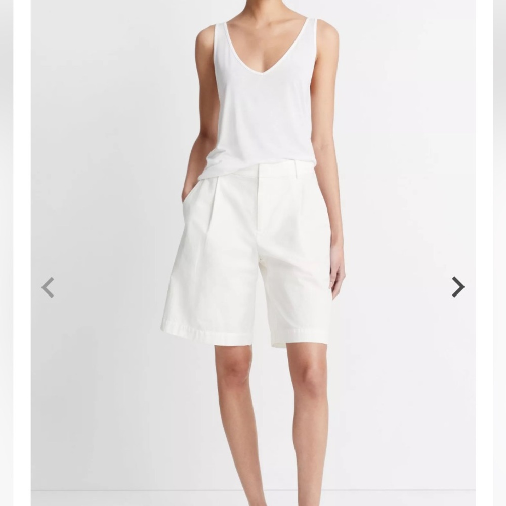 STRENESSE WIDE LEG TAILORED LOOK SUMMER WHITE BERMUDA SHORTS PANT NEW